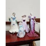 3 COALPORT AND 1 DOULTON FIGURE