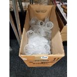 BOX OF CUT GLASSWARE