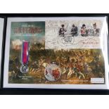 1815-2015 1ST DAY COVER THE BATTLE OF WATERLOO 200TH ANNIVERSARY OFFICIAL £5 SILVER PROOF COIN