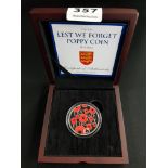 LEST WE FORGET POPPY COIN SILVER £5