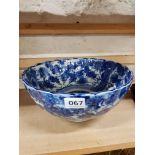 ANTIQUE ORIENTAL BLUE AND WHITE BOWL