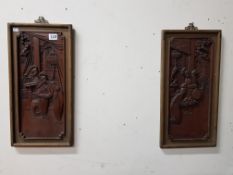2 CARVED ORIENTAL WALL PLAQUES