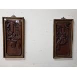 2 CARVED ORIENTAL WALL PLAQUES