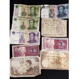 9 FOREIGN BANK NOTES