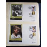 DIANA PRINCESS OF WALES STAMP AND COIN COLLECTION 17 PAGES