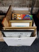 BOX OF PHOTO FRAMES, PRINTS ETC