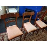 3 GEORGIAN SABRE LEG DINING CHAIRS