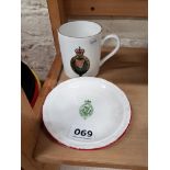 RUC CRESTED CUP AND PLATE