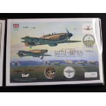 21/02/2010 70TH ANNIVERSARY OF THE BATTLE OF BRITAIN SILVER COIN COVER