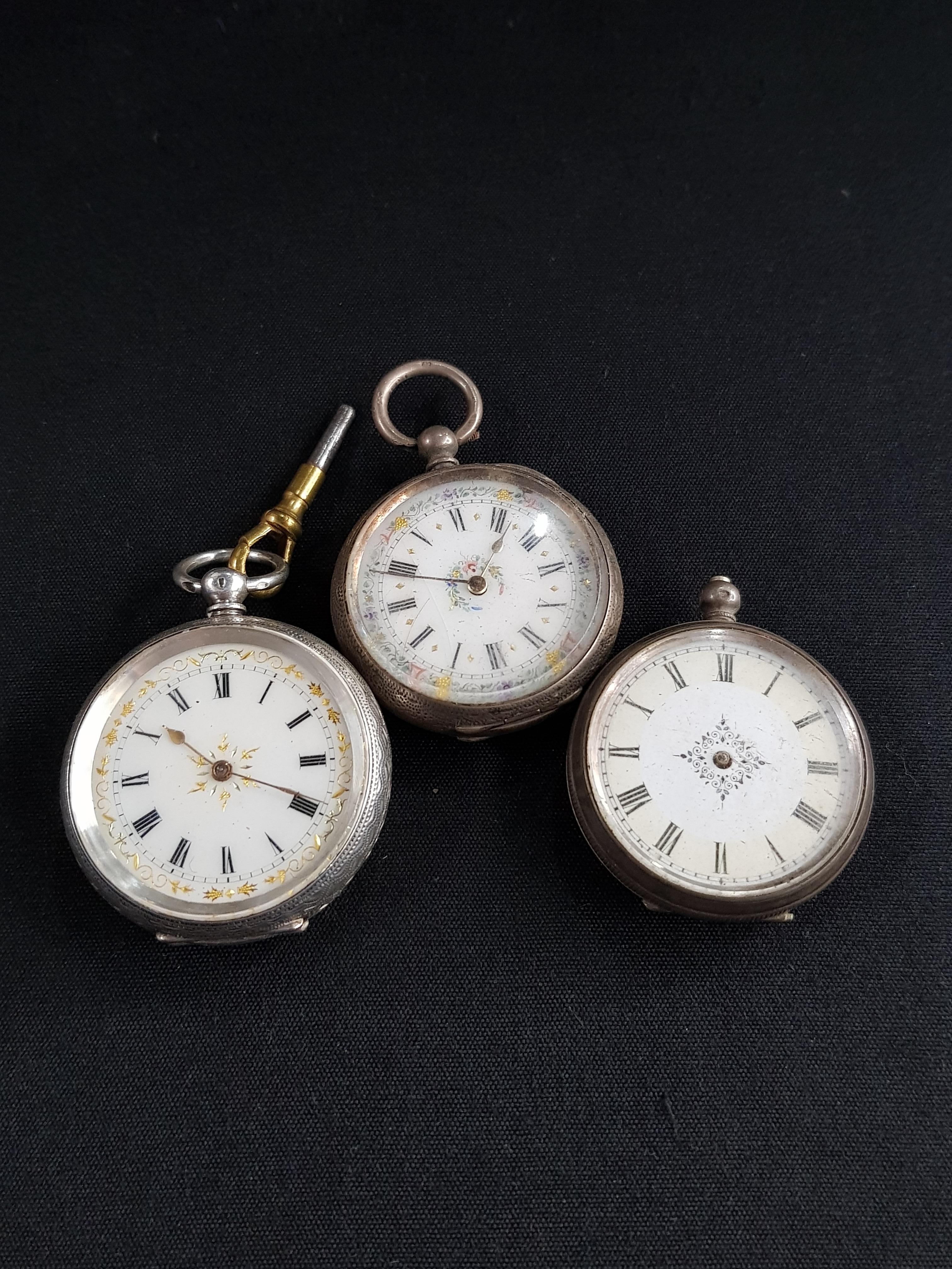 3 SILVER FOB WATCHES