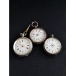 3 SILVER FOB WATCHES