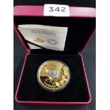 2017 $50 GOLD PLATED FINE SILVER WHISPERING MAPLE LEAVES