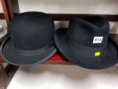 VINTAGE BOWLER HAT AND ANOTHER