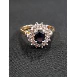 18 CARAT GOLD DIAOND AND SAPPHIRE RING