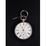 ANTIQUE FUSEE DRIVEN SILVER POCKET WATCH