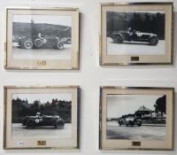 4 OLD BLACK AND WHITE CAR RALLY PHOTOGRAPHS