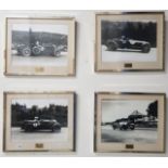 4 OLD BLACK AND WHITE CAR RALLY PHOTOGRAPHS