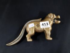 HEAVY BRASS DOG NUTCRACKER