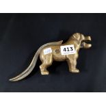 HEAVY BRASS DOG NUTCRACKER