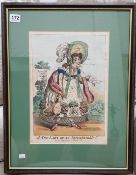 VICTORIAN COLOURED ENGRAVING ' A NICE LADY OR AN INCOMPARABLE'