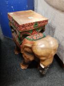 CARVED ELEPHANT PLANT STAND