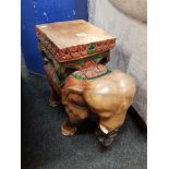 CARVED ELEPHANT PLANT STAND