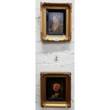 PAIR OF GILT FRAMED AUSTRIAN OILS DARBY AND JOAN