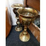 2 LARGE BRASS PLANTERS