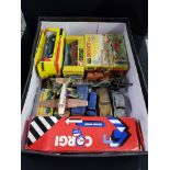 BOX OF VINTAGE AND OTHER DINKY TOYS