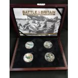 BATTLE OF BRITAIN 75TH ANNIVERSARY £5, SET OF 4 COMMEMORATIVE SILVER COIN SET