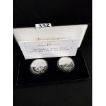 THE QUEEN AND PRINCE PHILIP SOLID SILVER PROOF £5 COIN PAIR