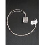 SILVER BOOK LOCKET ON SILVER CHAIN