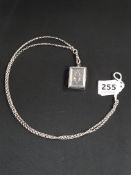 SILVER BOOK LOCKET ON SILVER CHAIN