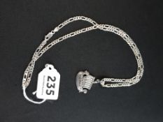 SILVER LONG BOAT ON SILVER CHAIN