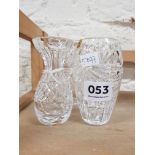 4 CUT GLASS VASES