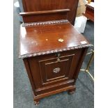 EDWARDIAN MAHOGANY FALL FRONT COAL SCUTTLE