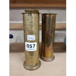 3 BRASS GUN SHELLS