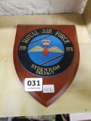 RAF SYDENHAM PLAQUE