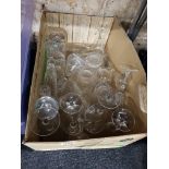 BOX OF GLASSWARE