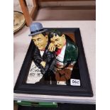 ELVIS PICTURE AND LAUREL AND HARDY FIGURE