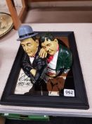 ELVIS PICTURE AND LAUREL AND HARDY FIGURE