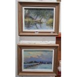 PAIR OF OILS ON BOARD LANSCAPES - JOHN NEALS