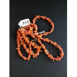 2 STRANDS OF ANTIQUE CORAL