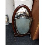 ANTIQUE OVAL WALL MIRROR AND DRESSING TABLE MIRROR