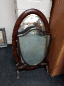 ANTIQUE OVAL WALL MIRROR AND DRESSING TABLE MIRROR