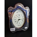 SILVER FRAMED CLOCK