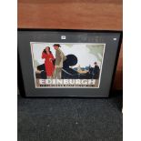 LARGE FRAMED REPRODUCTION SCOTTISH RAILWAY POSTER