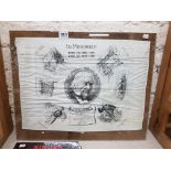 ORIGINAL FRAMED SILK HANDKERCHIEF WE GLADSTONE 1898