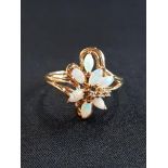 9 CARAT GOLD OPAL AND DIAMOND RING