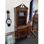 ANTIQUE INLAID BOW FRONTED DISPLAY CABINET